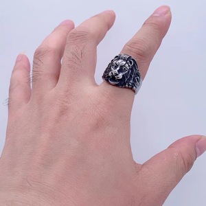 Lion <b>Ring</b> <b>For</b> <b>Men</b> Stainless Steel Animal Shape Retro <b>Silver</b> Gift Jewelry 216004 - Product Image 4