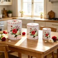 Boîte Cadeau Ronde en Fer Blanc Imprimée de Qualité Supérieure, Directement de l'Usine, Contenant Métallique Polyvalent pour Biscuits et Bonbons