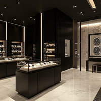 Présentoir de montres moderne en acier inoxydable Mobilier de magasin Comptoir de magasin Montre 3D de luxe pour centre commercial Design d'intérieur