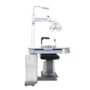Unidade de cadeira de refração oftálmica para colocar foróptero manual e refratômetro automático para exames oftalmológicos