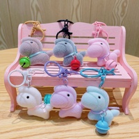 Porte-clés en peluche cheval floqué mignon en gros, pendentif créatif pour sac, ornement de sac à dos, cadeau