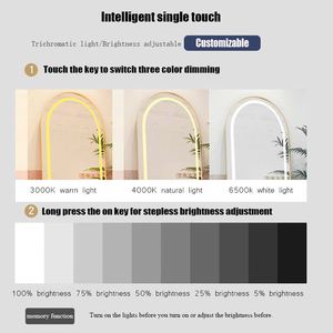 Produits tendance pour la décoration intérieure Wosen Led pleine longueur support de miroir en arc support de sol miroir mural suspendu mobilier de salon personnalisé - Product Image 3