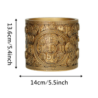 Pot de fleurs Feng Shui en résine, style européen, pour la prospérité, décoration de bureau et de maison, cadeau d'affaires