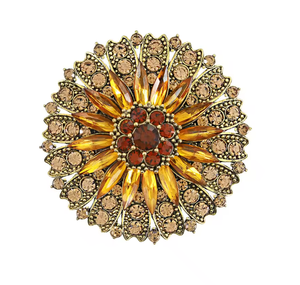 เข็มกลัดดอกไม้โลหะผสมหลากสีสันสั่งทำพิเศษสำหรับผู้หญิง หรูหรา เหมาะสำหรับงานแต่งงาน งานหมั้น และเป็นของขวัญ - Product Image 6