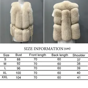 MWfur Winter Vest <strong>Women's</strong> Fashion Waistcoat Thick Warm Fluffy Fur <strong>Sleeveless</strong> <strong>Coats</strong> Real Fox Fur Vest for <strong>Women</strong> - Product Image 5