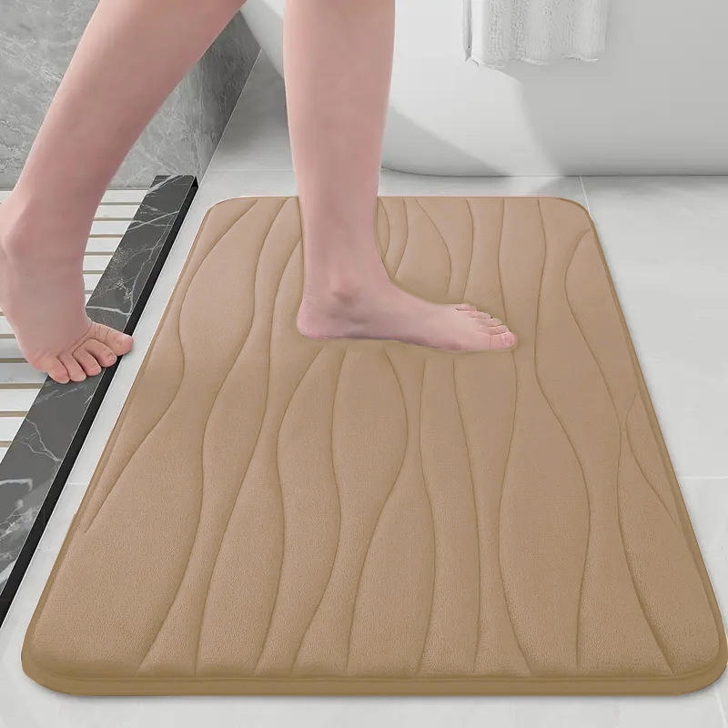 ลายคลื่นนูน - สีคาเมลอ่อน