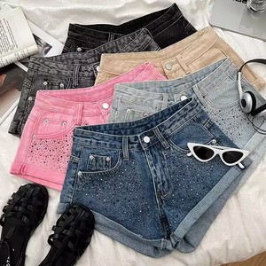Shorts en <span class=keywords><strong>jean</strong></span> vintage taille mi-haute pour <span class=keywords><strong>femme</strong></span>, style coréen, vente directe d'usine en gros, pour la vente de rue - Product Image 5