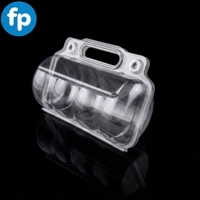 Boîte à fruits en plastique transparent écologique avec couvercle, plateau d'emballage multi-compartiments en PET pour pêches, conteneur pour pêches fraîches de supermarché