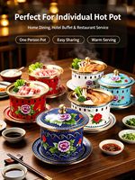 Penutup Panci Tembaga Cloisonne untuk Hot Pot, Ramah Lingkungan, Anti Minyak dan Alkohol, untuk Satu Orang, Ukuran Kecil, Komersial