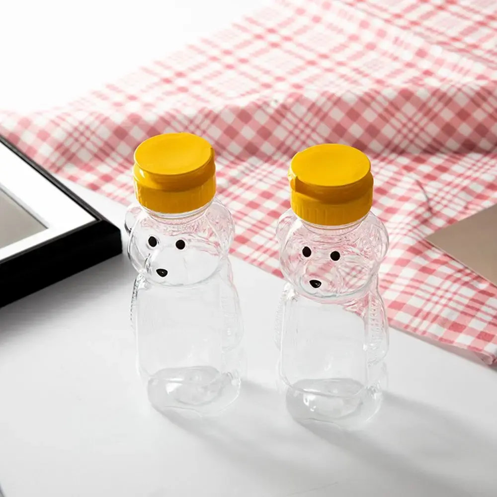 Hot-Selling Creative Bear Panda Plastic Special-Shaped Milk Tea Yogurt PET Juice Bottle With Cap