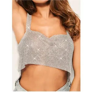 sequin crystal rhinestone tank top diamond vest top rhinestone tank top for party night club beach