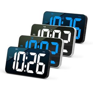 Large 10.8 Inch Digital LED Alarm <b>Clock</b> Modern Silent Single Face Week Display Wall <b>Clock</b> Plastic Mute Screen for Living Room - Product Image 1