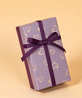 Boîte cadeau rigide à imprimé cœur de la Saint-Valentin avec ruban LOVE Eternal, boîte de luxe pour bijoux, bonbons, cadeaux de mariage