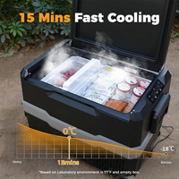 Refrigerador Portátil de Doble Zona para Auto, 45L, Compresor Eléctrico Solar para RV, Congelador, Puerto USB, Bajo Ruido, Eficiente Energéticamente, 12V DC