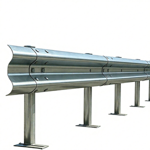 Barrière de sécurité routière en acier galvanisé à chaud de type W, certifiée CE, poteau en C, norme d'exportation, acier Q235, extrémité en queue de poisson AASHTO M180 - Product Image 1