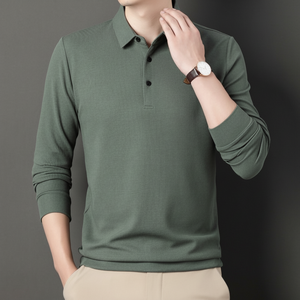 Maglietta da Golf a manica lunga in 4 colori Plain Top con stile semplice - Product Image 1