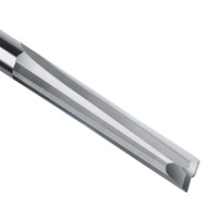 SLANK mata bor lurus dua galur 3.175mm, alat pemotong mata bor CNC, mata bor lurus Tungsten karbida