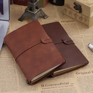 Hot Sale Travel High Quality Leather Diary Journal With Pocket Notebook Vintage Style Genuine Leather Notebook