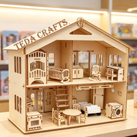 Kit de maison de poupée personnalisable, maison de poupée en bois pour enfants, grande maison de poupée avec ensemble de meubles