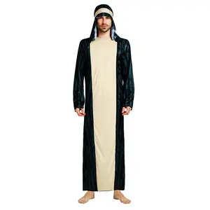 阿拉伯万圣节派对角色扮演长袍阿拉伯酋长服装套装男人阿拉伯王子国王花式服装