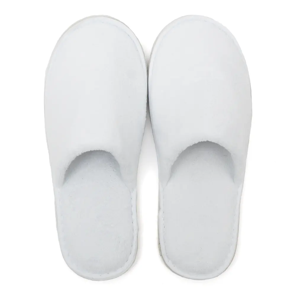 Venta al por mayor logotipo personalizado o zapatillas de hotel bordadas desechables disponibles bajo MOQ zapatilla de spa desechable barata