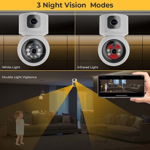 Cámara de Vigilancia WiFi <span class=keywords><strong>V380</strong></span> <span class=keywords><strong>Pro</strong></span> 4MP, Mini Cámara Interior de Doble Lente, Visión Nocturna a Todo Color, Alarma con Notificación Push, Cámara CCTV para el Hogar - Product Image 6