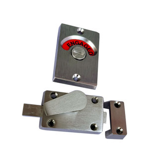 Loquet de porte ACANT 40x59mm avec indicateur 62x37mm, ensemble deux pièces, finition brossée, style moderne et minimaliste pour cloison de toilettes - Product Image 3