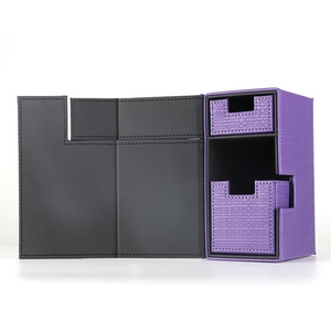 Étui pour cartes à collectionner en cuir PU avec logo personnalisé FX, double ouverture, chargement par le haut, pour le rangement professionnel des jeux de cartes - Product Image 1