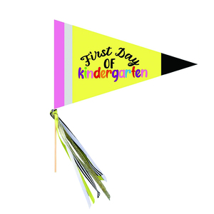 Préscolaire premier jour d'école feutre fanion ensemble <span class=keywords><strong>maternelle</strong></span> dernier jour bannière drapeaux poche signe décoratif avec bâton en bois - Product Image 1