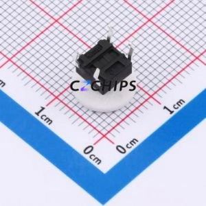 TSA06131-075B332CA-007E Tactile <b>Switch</b> Through hole-4P,6.1x6.1mm <b>Switch</b> Single Pole Single Throw Round Button 1.8N 6.1mm - Product Image 2