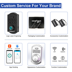 Camakt thông minh an ninh Khóa cửa vân tay + RFID + app + mật khẩu + Key 5 trong 1 mở khóa IP54 không thấm nước CE/FCC khóa thông minh - Product Image 6
