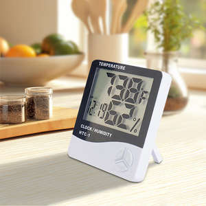 Mini Higrómetro Digital LCD HTC-1 de Plástico, Termómetro Interior con Reloj, Alarma de Temperatura Ambiente y Monitor de Humedad, Directo de Fábrica - Product Image 2