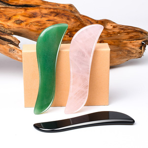 S forma di quarzo rosa Gua sha bordo di cristallo di quarzo Jade strumento di massaggio blu macchia di pietra giallo diaspro per il corpo <span class=keywords><strong>terapia</strong></span> di massaggio - Product Image 4