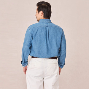 Camicia da uomo RL Ralph in denim di cotone lavabile, a maniche lunghe, con colletto button-down, per il commuting, nuova collezione Primavera 2025, per un look a strati senza sforzo - Product Image 4