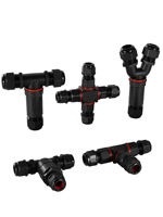Conector de Cable para Exteriores Tipo T de Cobre T2 M25, Divisor de 2-5 Vías, Caja de Conexiones Impermeable de 16A para Iluminación LED de Jardín y Calle