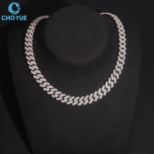 Cadena Cubana de Plata de Ley 925 con Moissanita VVS1, Collar de Plata Sólida, Venta al por Mayor para Joyería Fina Unisex Global - Product Image 3