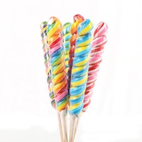 Grande sucette artisanale en forme de licorne, bâtonnet solide en spirale, bonbons aux fruits OEM, confiserie