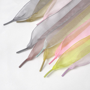 Tali Sepatu Rajut Datar Kustom, Pita Satin, Tali Sepatu Wanita untuk Sepatu Olahraga dan Kasual, Laris Terbuat dari Poliester - Product Image 4