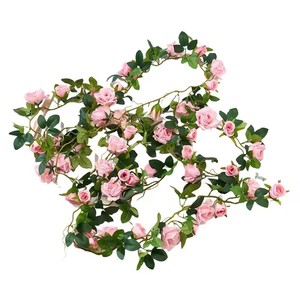 Guirlandes de roses artificielles 170 cm, fleurs en soie plastique pour décorations de maison et de mariage - Product Image 3
