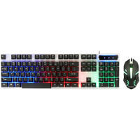 Kit de bureau ergonomique pour le jeu, clavier et souris avec éclairage RVB arc-en-ciel