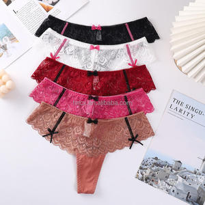 Slip G-string da <span class=keywords><strong>donna</strong></span> sexy e morbido, traspirante, in spandex/poliestere, con bordo smerlato, modello alto e carino, novità 2025 - Product Image 3