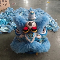 Costume de tête de lion pour le Nouvel An chinois, fait main pour adultes, en soie/coton, laine épaisse et peluche, traditionnel, pour spectacle sur mesure, 5000 ans d'histoire
