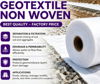 Géotextile en polypropylène 300 g/m² pour allée, tissu non tissé en fibres continues PP aiguilleté pour la séparation des sols et le drainage