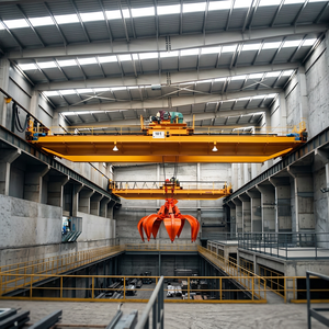 Grúa Puente de Doble Viga con Cucharón de Agarre Modelo QZ de 5t-20t para Planta de Incineración de Residuos, Grúa para Manipulación de Materiales a Granel - Product Image 1