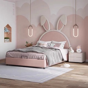 Rosegia - Vente en gros à prix réduit - Cadre de <span class=keywords><strong>lit</strong></span> pour enfant en cuir souple de style nordique moderne avec oreilles de lapin mignonnes - Product Image 3