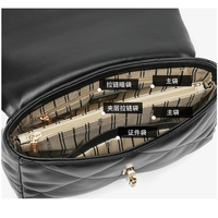 Sac à bandoulière matelassé noir pour femme avec poignée supérieure, modèle WQ-1558G