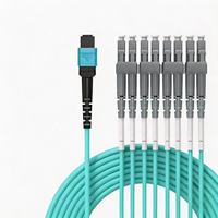 CPR CCA DCA Elite Câble de brassage MPO-LC à faible perte 12 fibres OM3 Multimode 50/125 LSZH 3mm, Cordon de brassage fibre optique pour centre de données