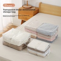 Moderne Grande Capacité Transparent Organisateur Sac De Rangement pour La Maison Chambre Armoire Vêtements Couette Voyage Déménagement Emballage Ensemble