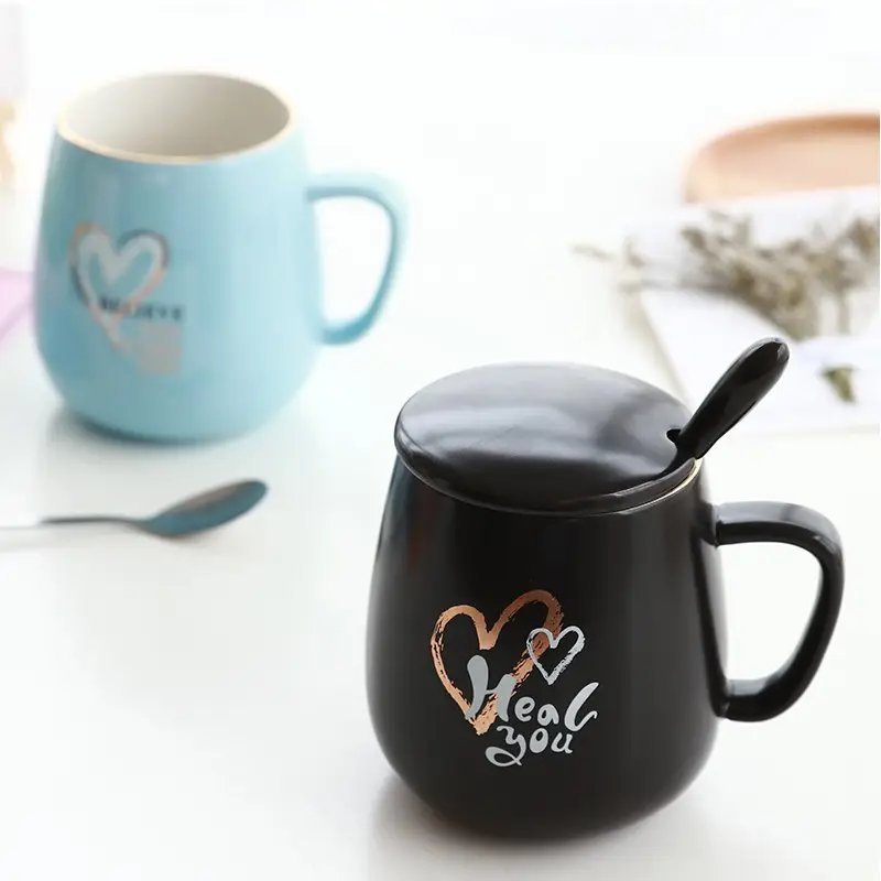 Taza con diseño impreso para mujer y niña, taza de café para el Día de San Valentín, regalos