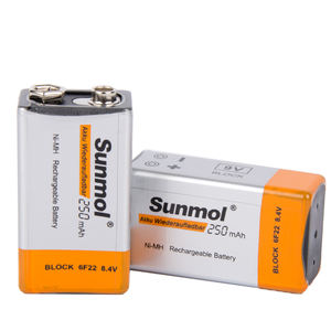 Sunmol & OEM-batería recargable de 250mAh, <span class=keywords><strong>9V</strong></span>, Ni-Mh, hecha en China para multímetro y detectores de humo, venta al por mayor de fábrica - Product Image 2